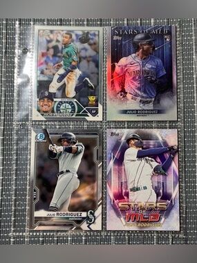 ⚾️ Julio Rodriguez Topps Baseball Cards Lot of 4 - Mariners / Rookie Cards